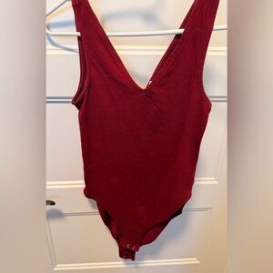 GAP Maroon V-Neck Top